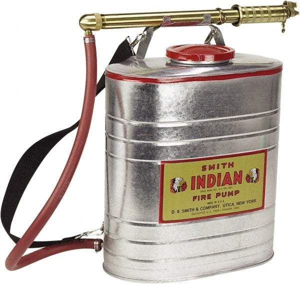 Smith Indian - 5 Gal Chemical Safe Garden Fire Pump - Stainless Steel Tank, Wide Mouth, Reinforced Hose - All Tool & Supply