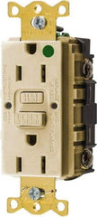 Hubbell Wiring Device-Kellems - 1 Phase, 5-15R NEMA, 125 VAC, 15 Amp, GFCI Receptacle - 2 Pole, Back and Side Wiring, Hospital Grade - All Tool & Supply