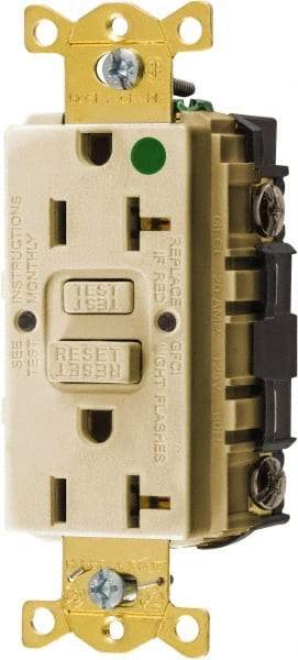 Hubbell Wiring Device-Kellems - 1 Phase, 5-20R NEMA, 125 VAC, 20 Amp, GFCI Receptacle - 2 Pole, Back and Side Wiring, Hospital Grade - All Tool & Supply