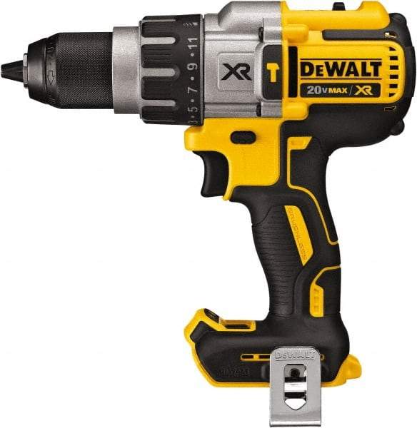 DeWALT - 20 Volt 1/2" Metal Ratcheting Chuck Cordless Hammer Drill - 0 to 38,250 BPM, 0 to 450, 0 to 1,300 & 0 to 2,000 RPM, Reversible - All Tool & Supply