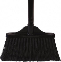 O-Cedar - 10" Wide, Black PET Bristles, 30" Metal Handle, Angled Broom - Flagged - All Tool & Supply