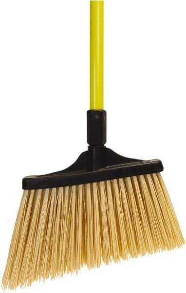 O-Cedar - 13" Wide, Yellow PET Bristles, 48" Fiberglass Handle, Angled Broom - Flagged - All Tool & Supply