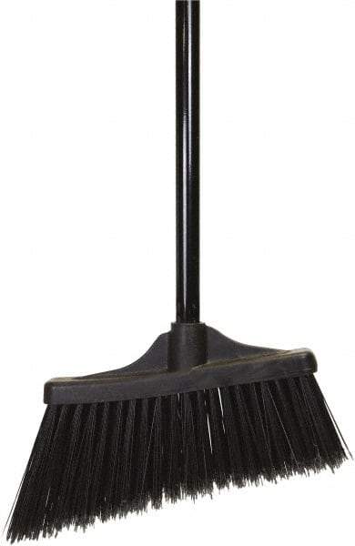 O-Cedar - 10" Wide, Black PET Bristles, 48" Metal Handle, Angled Broom - Flagged - All Tool & Supply