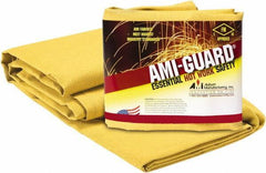 Auburn Mfr - 10' High x 8' Wide x 0.055" Thick Fiberglass Welding Curtain - Yellow, Grommet - All Tool & Supply