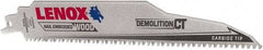 Lenox - 9" Long x 1" Thick, Carbide Reciprocating Saw Blade - Tapered Profile, 6 TPI, Toothed Edge, Tang Shank - All Tool & Supply