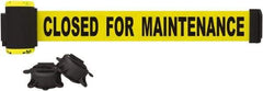 Banner Stakes - 7' Long x 2-1/2" Wide Nylon/Polyester Magnetic Wall Mount Barrier - Black on Yellow - All Tool & Supply