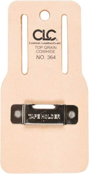 CLC - Tape Measure Holster with 1 Pocket - Leather/Steel, Natural (Color) - All Tool & Supply