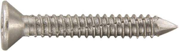 Powers Fasteners - 1/4" Diam, 1-3/4" OAL, Phillips Drive, Concrete Screw & Masonry Fastener - Stainless Steel, Passivated Finish, Includes #3 Phillips Bit - All Tool & Supply