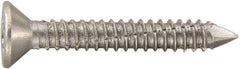 Powers Fasteners - 1/4" Diam, 2-1/4" OAL, Phillips Drive, Concrete Screw & Masonry Fastener - Stainless Steel, Passivated Finish, Includes #3 Phillips Bit - All Tool & Supply