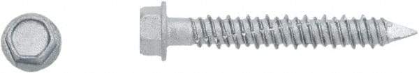 Powers Fasteners - 1/4" Diam, 2-3/4" Length Under Head, Hex Drive, Concrete Screw & Masonry Fastener - Stainless Steel, Perma-Seal Finish, Includes 3/8" Hex Bit - All Tool & Supply