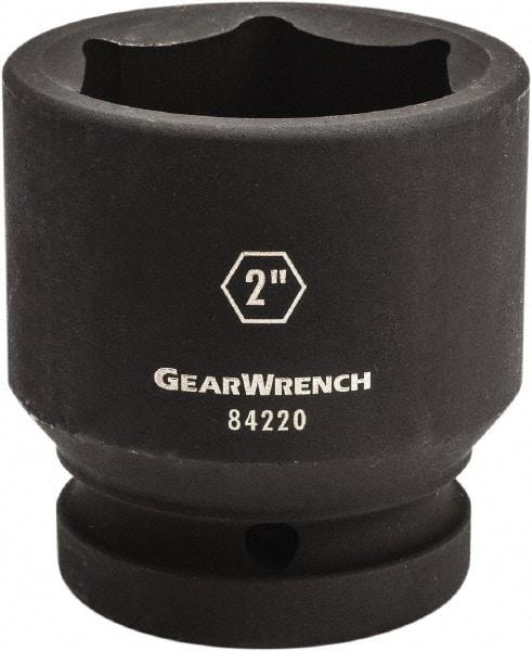 GearWrench - 1" Drive 2-7/16" Standard Impact Socket - 6 Points, 3-20/43" OAL - All Tool & Supply