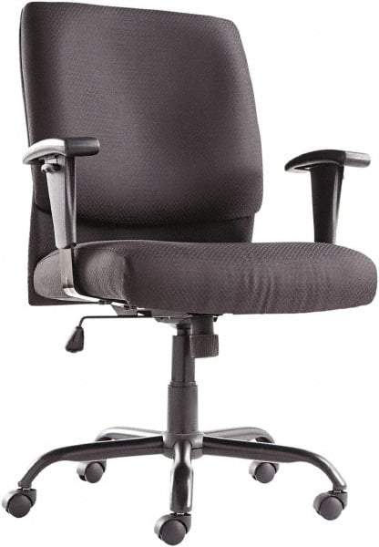 OIF - 43-3/4" High Big & Tall Swivel/Tilt Chair - 28-1/2" Wide x 27-3/8" Deep, Fabric Mesh Seat, Black - All Tool & Supply