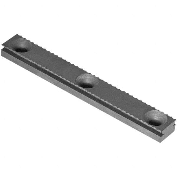 Raptor Workholding - 1 Piece Vise Serrated Dovetail Master Jaw Insert - Steel, 1/2" Long, 0.307" High - All Tool & Supply