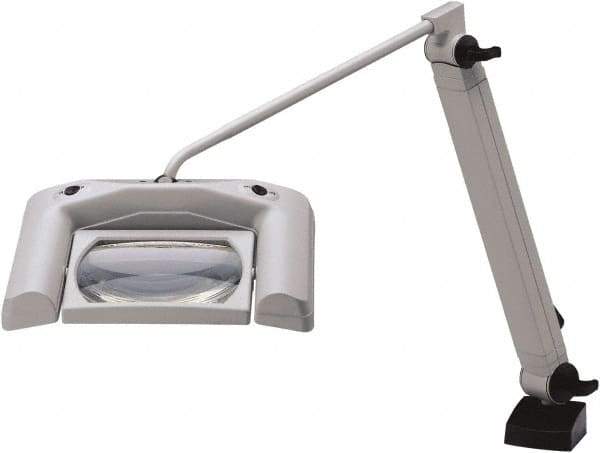 Waldmann Lighting - 35 Inch, Articulated, Clamp Mounted, LED, White, Magnifying Task Light - 13.20 Watt, 120 Volt, 1.75x Magnification, 165mm Wide - All Tool & Supply