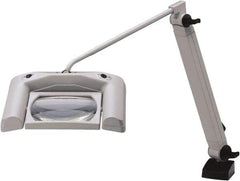 Waldmann Lighting - 35 Inch, Articulated, Clamp Mounted, LED, White, Magnifying Task Light - 13.20 Watt, 120 Volt, 1.75x Magnification, 165mm Wide - All Tool & Supply