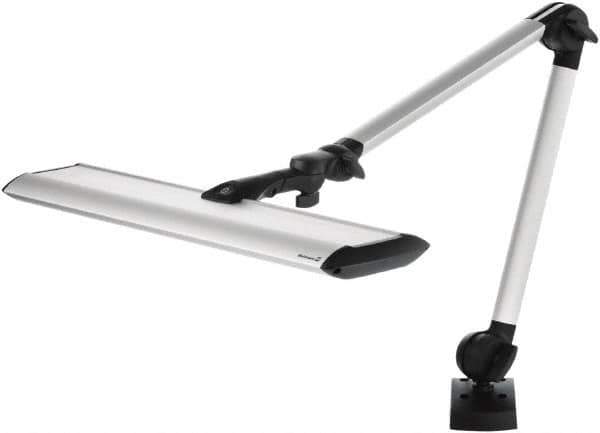 Waldmann Lighting - 40 Inch, Articulated, Clamp Mounted, LED, Silver, General Purpose Task Light - 34 Watt, 100 to 240 Volt, Nonmagnifying - All Tool & Supply