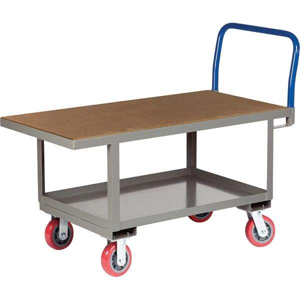 Little Giant - 2,000 Lb Capacity Steel Platform Truck - Steel Deck, 30" OAW, 61-1/2" Platform Length, Polyurethane Casters - All Tool & Supply