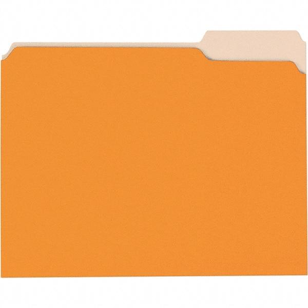 Universal One - 8-1/2 x 11", Letter Size, Orange/Light Orange, File Folders with Top Tab - 11 Point Stock, 1/3 Tab Cut Location - All Tool & Supply