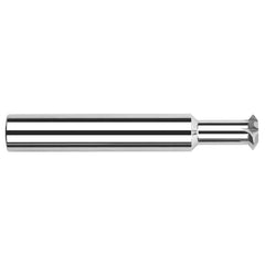 Harvey Tool - 5/32° 5/32" Cut Diam, 0.082" Cut Width, 3/16" Shank, Solid Carbide Double-Angle Cutter - Exact Industrial Supply