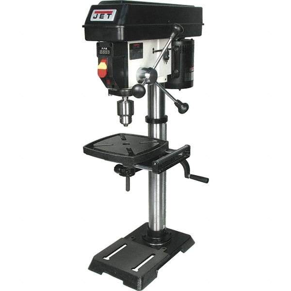 Jet - 12" Swing, Variable Speed Pulley Drill Press (Woodworking) - Variable Speed, 1/2 hp, Single Phase - All Tool & Supply