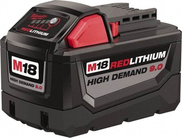 Milwaukee Tool - 18 Volt Lithium-Ion Power Tool Battery - 9 Ahr Capacity, Series M18 XC RED - All Tool & Supply