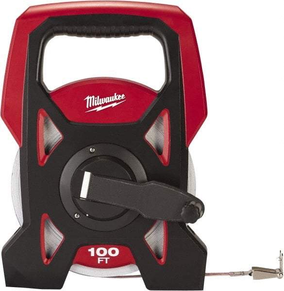 Milwaukee Tool - 100' x 3/8" Tape Measure - 1/16" Graduation - All Tool & Supply