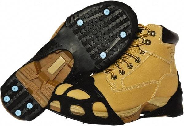 Duenorth - Size 14-15.5, (Women's Size 13.5-17.5) Strap-On Cleat - Tungsten Carbide Spike Traction, Black - All Tool & Supply