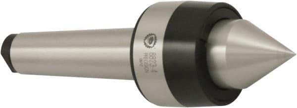 Bison - MT3 Morse Taper Shank, 48mm Head Diam, Live Center - 6,000 Max RPM, 28mm Point Diam, 1.28" Point Len, 440 Lb Max Workpiece, Standard Point - All Tool & Supply