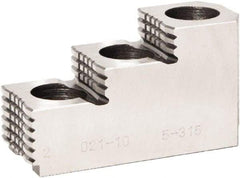 Bison - 6" Max Chuck Diam Compatibility, Steel 1.5mm x 60° Serrated Hard Lathe Top Jaws - 3 Steps - All Tool & Supply