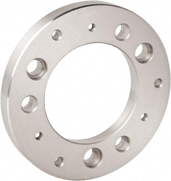 Bison - Adapter Back Plate for 5" Diam Bison Power Lathe Chucks - A2-4 Mount, 61mm Through Hole Diam - All Tool & Supply