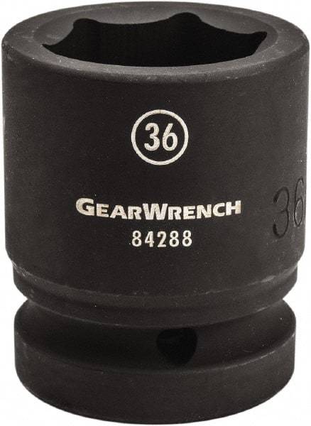 GearWrench - 1" Drive 60mm Standard Impact Socket - 6 Points, 3-20/43" OAL - All Tool & Supply