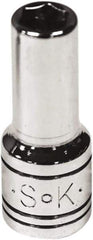 SK - 1/4" Drive, Deep Hand Socket - 6 Points, Steel, Chrome Finish - All Tool & Supply