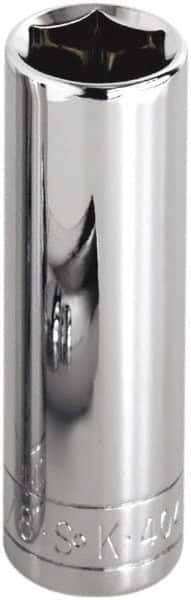 SK - 1-7/16", 1/2" Drive, Deep Hand Socket - 6 Points, Steel, Chrome Finish - All Tool & Supply