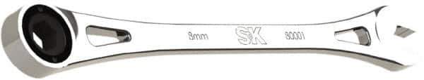 SK - 8mm 6 Point Combination Wrench - 7-3/4" OAL, Steel, Full Polish Finish - All Tool & Supply