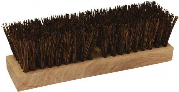 O-Cedar - 2" Bristle Length, Palmyra Deck Scrub Brush - 10" Long x 3" Wide Head, 10" OAL, Black, Wood Block - All Tool & Supply