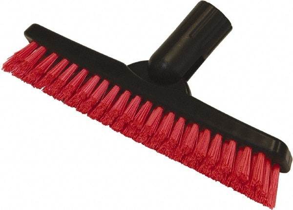 O-Cedar - 1-1/2" Bristle Length, Polyester Utility Scrub Brush - 9" Long x 1-1/2" Wide Head, 9" OAL, Red, Plastic Block - All Tool & Supply