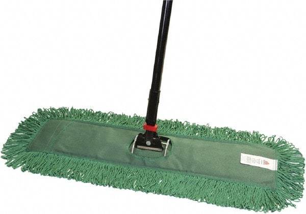 O-Cedar - 60" Long x 24" Wide Cotton & Metal Dust Mop Kit - White, Green & Black, Snap-On - All Tool & Supply