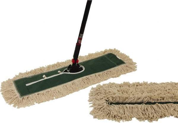 O-Cedar - 60" Long x 24" Wide Cotton & Metal Dust Mop Kit - White, Green & Black, Snap-On - All Tool & Supply