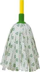 O-Cedar - White & Green Deck Mop - 4-1/2" Long x 3" Wide Head, 48" Long Handle, Rayon/Polyester Head - All Tool & Supply