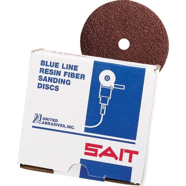 Sait - 5" Diam 7/8" Hole 36 Grit Fiber Disc - Aluminum Oxide, 10,000 Max RPM - All Tool & Supply