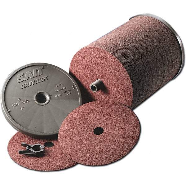 Sait - 7" Diam 7/8" Hole 120 Grit Fiber Disc - Aluminum Oxide, 7,000 Max RPM - All Tool & Supply