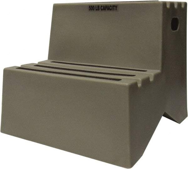 Diversified Plastics - 19-1/2" High x 18-1/8" Wide x 24-1/2" Deep, Gray Step Stool - 500 Lb Capacity - All Tool & Supply