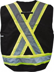 Viking - Size 3XL Flame Resistant/Retardant Black Solid Surveyor's Vest - 55" Chest, ASTM F2302-08, CSA Z96-09 Class 1, Level FR, Snaps Closure, 8 Pockets, Polyester - All Tool & Supply