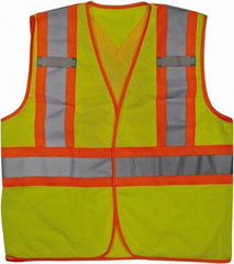 Viking - Size 4X/5XL High Visibility Lime Mesh Public Safety Vest - 58 to 60" Chest, ANSI 107-2010 Class 2, Level 2, Hook & Loop Closure, Polyester - All Tool & Supply