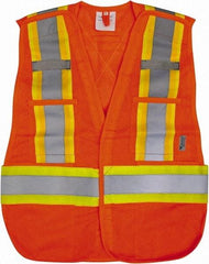 Viking - Size 2XL High Visibility Orange Mesh Public Safety Vest - 51" Chest, Zipper Closure, 4 Pockets, Polyester - All Tool & Supply