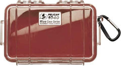 Pelican Products, Inc. - 5-1/16" Wide x 2-1/8" High, Clamshell Hard Case - Clear/Red, Polycarbonate - All Tool & Supply