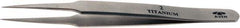 Aven - 4-3/4" OAL 2-SA Precision Tweezers - Fine Straight Point - All Tool & Supply