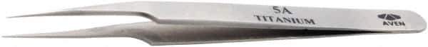 Aven - 4-1/2" OAL 5-SA Precision Tweezers - Straight, High Precision Tips - All Tool & Supply