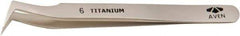 Aven - 4-1/4" OAL 6-SA Precision Tweezers - Bent Point - All Tool & Supply