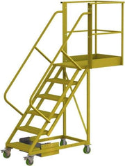 TRI-ARC - 102" 6 Step Configurable Cantilever Ladder - Unsupported, 300 Lb Capacity, 60" Platform Height, 30" Base Width x 82" Base Depth, Perforated Tread - All Tool & Supply